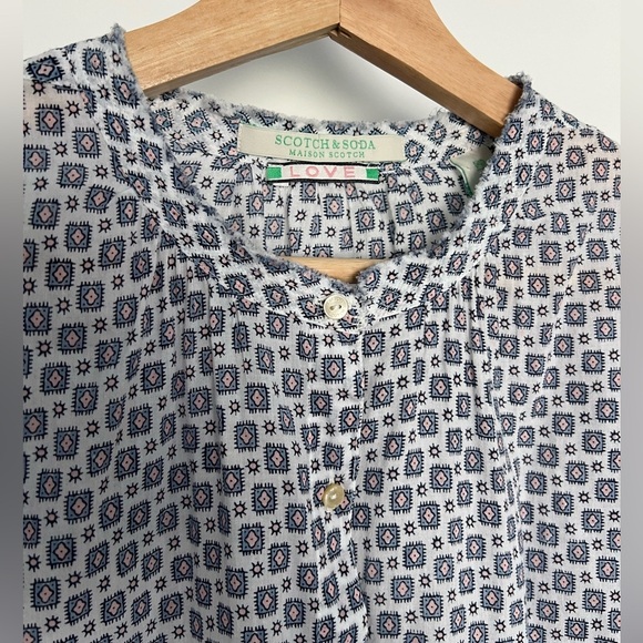 Scotch & Soda: Women’s Button-Up Shirt Blouse Blue White Pink: Size US 4 - Picture 2 of 9